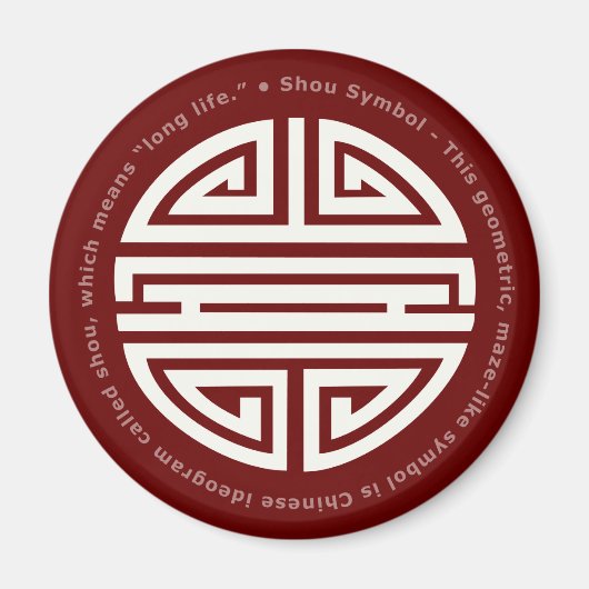 Langlebigkeit | Phantastisches chinesisches Zeiche Magnet (Vorne)