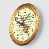 Langleiner ~ Monarchschmetterlinge ~ Goldener Ring Große Wanduhr (Winkel)