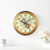 Langleiner ~ Monarchschmetterlinge ~ Goldener Ring Große Wanduhr (Zuhause)