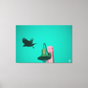 Langley Crow auf der Light Post Series #11 Leinwanddruck