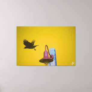 Langley Crow auf Lichtpfosten Serie #4 Leinwanddruck