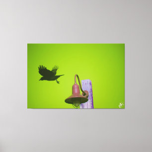 Langley Crow auf Lichtpfosten-Serie #5 Leinwanddruck