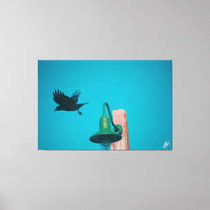 Langley Crow auf Light Post Series #10 Leinwanddruck