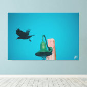 Langley Crow auf Light Post Series #10 Leinwanddruck (Insitu (Holzboden))