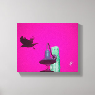 Langley Crow Light Post Bright Pink Kunst Leinwanddruck