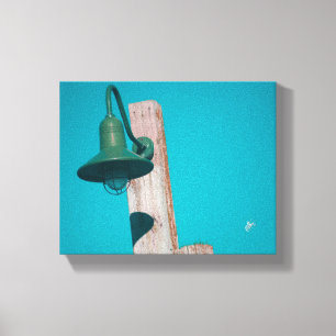 Langley-Laternenpfosten Cyan Pink Farb-Kunst Leinwanddruck