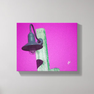 Langley-Laternenpfosten Magenta-Grün-Farbkunst Leinwanddruck