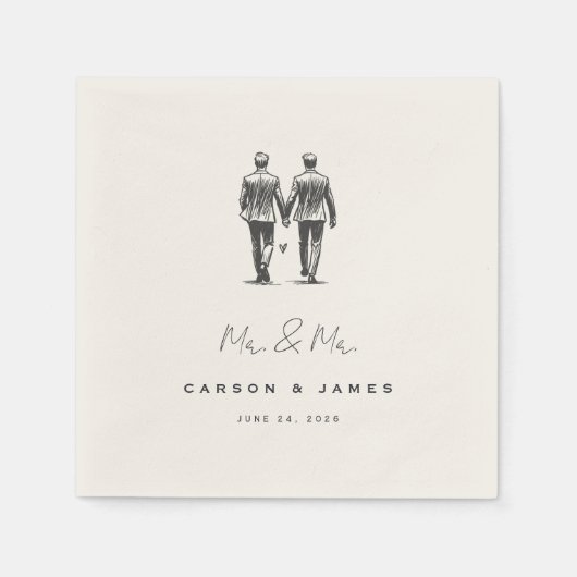 Langley Mr. & Mr. Wedding Serviette (Vorderseite)