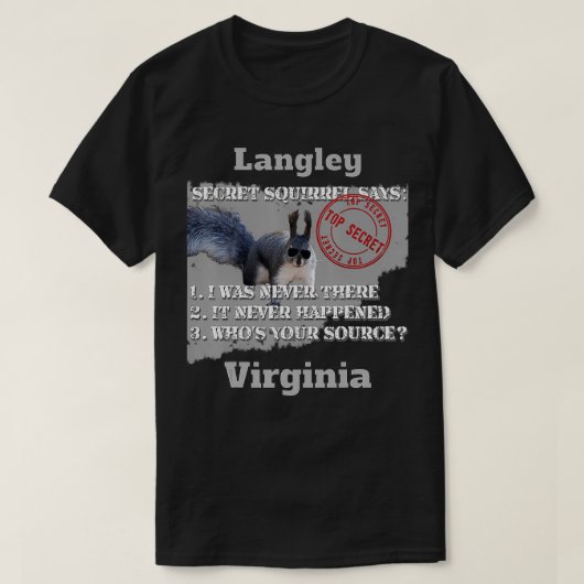Langley, Virginia Secret Eichhörnchen Design vorne T-Shirt (Design vorne)
