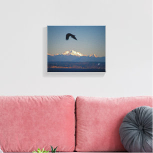 Langley Waterfront Vogel Berg Horizont Leinwanddruck