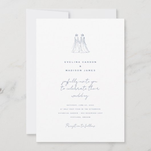 Langley Wedding Einladung Two Brides (Vorderseite)