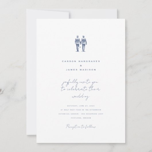 Langley Wedding Einladung zwei Grooms (Vorderseite)