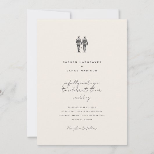 Langley Wedding Einladung zwei Grooms (Vorderseite)