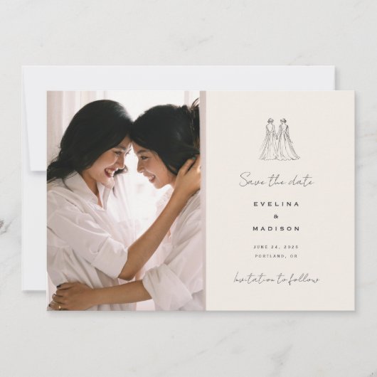 Langley Wedding Two Brides Save The Date (Vorderseite)