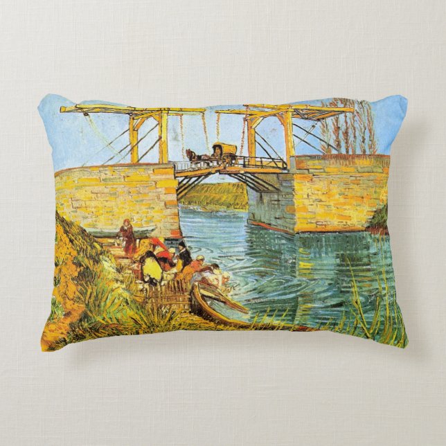 Langlois Bridge bei Arles von Vincent van Gogh Dekokissen (Vorderseite)