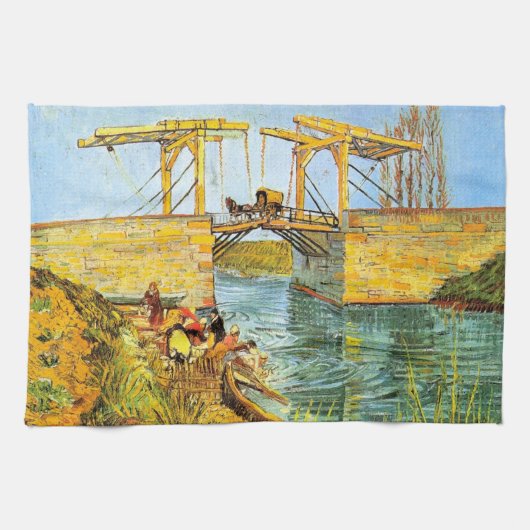 Langlois Bridge bei Arles von Vincent van Gogh Geschirrtuch (Horizontal)
