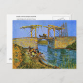 Langlois Bridge Women Washing Van Gogh Fine Art Postkarte (Vorne/Hinten)