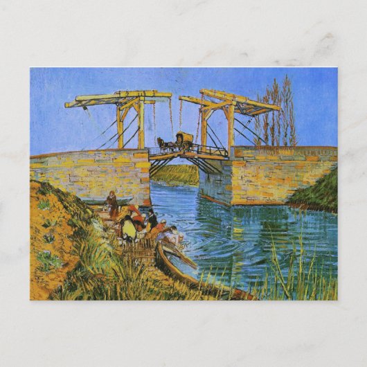 Langlois Bridge Women Washing Van Gogh Fine Art Postkarte (Vorderseite)