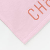 Langname Muster Typografie Pink Baby Fleecedecke (Ecke)