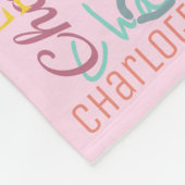 Langname Muster Typografie Pink Baby Fleecedecke (Ecke)