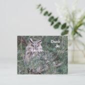 Langohren-Eule Dankeschön-Postkarte Postkarte (Stehend Vorderseite)