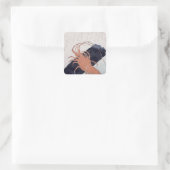 Langoustine mit Block of Charcoal, c.1830 Quadratischer Aufkleber (Tasche)