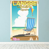 Langre, Cantabria Spanien Strandposter Leinwanddruck (Insitu (Holzboden))