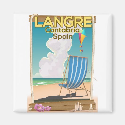 Langre, Cantabria Spanien Strandposter Magnet (Vorne)