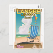 Langre, Cantabria Spanien Strandposter Postkarte (Vorne/Hinten)
