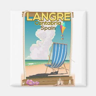 Langre, Kantabrien Spanien Strandposter Magnet