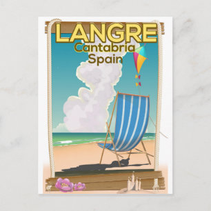 Langre, Kantabrien Spanien Strandposter Postkarte