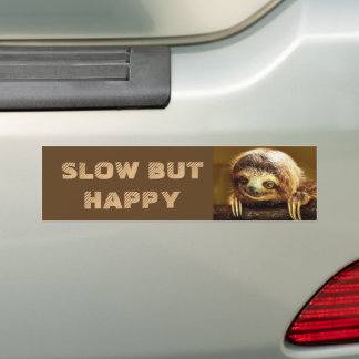 Langsam aber glücklich Sloth Autoaufkleber