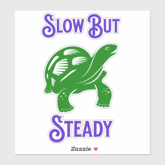 Langsam aber stetig Funny Funny Turtle Aufkleber (Blatt)