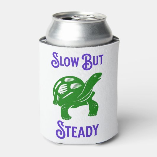 Langsam aber stetig Funny Funny Turtle Dosenkühler (Kanne Vorderseite)