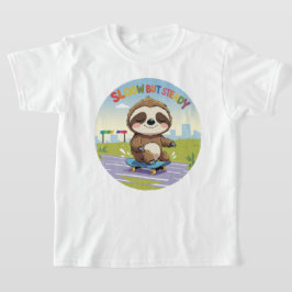 Langsam aber stetig - Niedliches Sloth Skateboardi T-Shirt