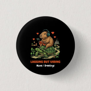 Langsam aber vibrierend lustige Capybara- und Schi Button