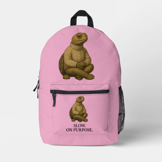 LANGSAM. BEDRUCKTER RUCKSACK (Vorderseite)