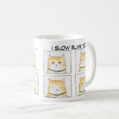 Langsam blinkend Orange Tabby Cat Funny Cat Comic Kaffeetasse (VorderseiteRechts)