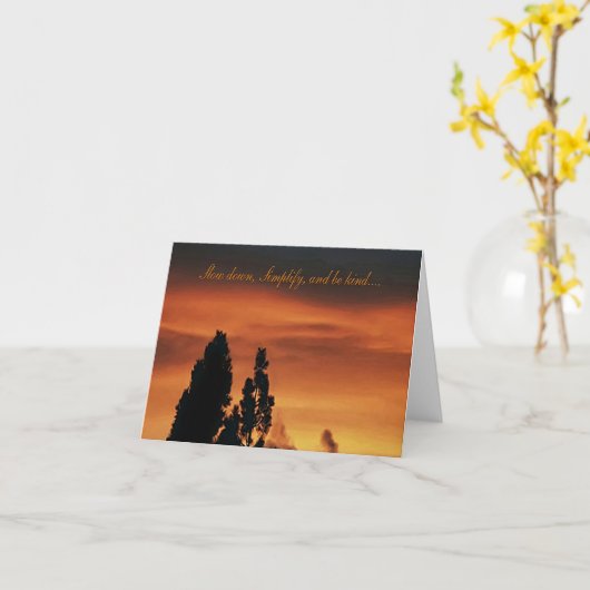 Langsam, einfach und freundlich...... karte (Gelbe Blume)