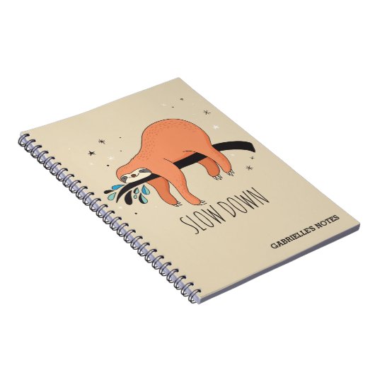 Langsam - Funny Sloth Notizblock (Rechte Seite)