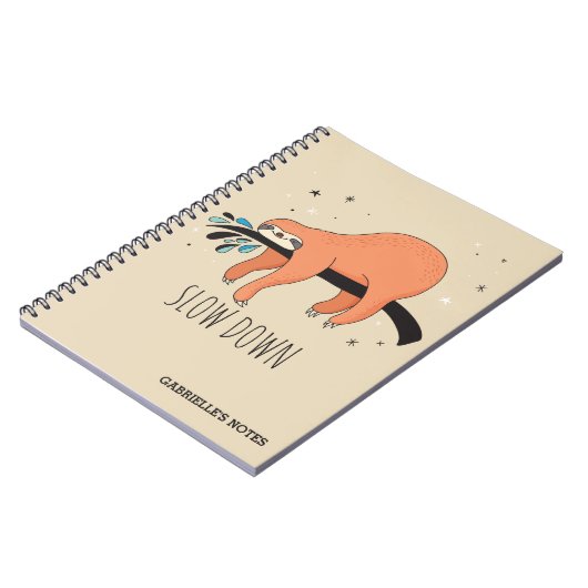 Langsam - Funny Sloth Notizblock (Linke Seite)