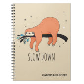 Langsam - Funny Sloth Notizblock (Vorderseite)
