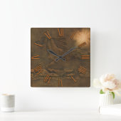 Langsam galoppierendes wildes Spirited Pferd im Quadratische Wanduhr (Zuhause)