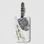Langsam genießen Wasserfarbenschildkröte Gepäckanhänger (Vorderseite Vertikal)