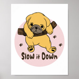 Langsam Kawaii niedlicher Welpe, der an einem Zwei Poster