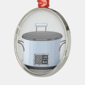 Langsam kochender Topftopfvektor Silbernes Ornament (Links)