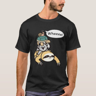 Langsam kriechende Faultier-Schildkröten-Koala-Sch T-Shirt