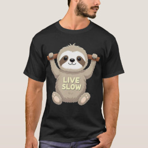 Langsam leben Faultier T-Shirt – Süßes Cartoon-Des