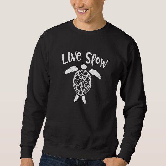 Langsam lebende süße Meeresschildkröte Sweatshirt (Vorderseite)
