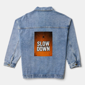 Langsam lustige Retro-Sonnenuntergangs-Denimjacke Jeansjacke